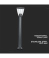 E27 Gartenlampe aus Edelstahl - 80cm, Schwarz/Grau, IP44 Außenbereich, ohne Leuchtmittel