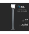 E27 Gartenlampe aus Edelstahl - 80cm, Schwarz/Grau, IP44 Außenbereich, ohne Leuchtmittel