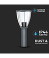 E27 Gartenlampe aus Edelstahl - 80cm, Schwarz/Grau, IP44 Außenbereich, ohne Leuchtmittel