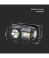 3W LED Stirnlampe - IP43, weißes und RGB-Licht, 8 Lichtfunktionen, inkl. Halterung