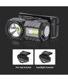 3W LED Stirnlampe - IP43, weißes und RGB-Licht, 8 Lichtfunktionen, inkl. Halterung