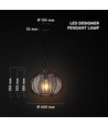 E27 Designer Pendelleuchte - Mattschwarz, Ø40cm, ohne Leuchtmittel