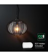 E27 Designer Pendelleuchte - Mattschwarz, Ø40cm, ohne Leuchtmittel