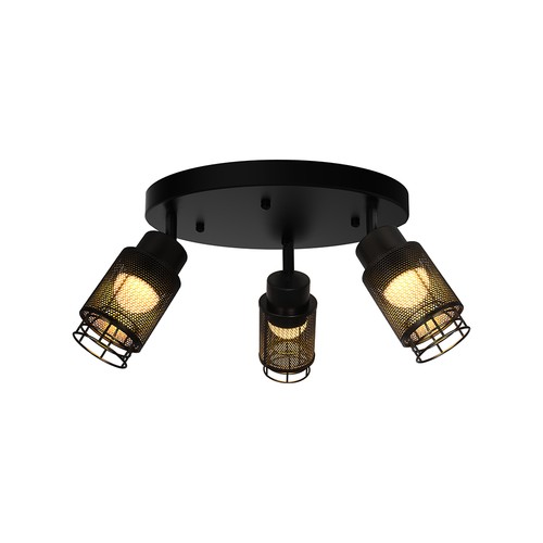 18W LED Designer Deckenleuchte - Ø30cm, 3000K, Mattschwarz, IP20 Innenbereich