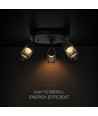 18W LED Designer Deckenleuchte - Ø30cm, 3000K, Mattschwarz, IP20 Innenbereich