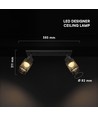 585x211mm VT-89012 Deckenleuchte 12W - LED, dekorativ, 3000K, matt schwarz