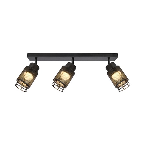 18W LED Designer Deckenleuchte mit 3 Spots - 2160lm, 3000K, Mattschwarz, verstellbar, inkl. Leuchtmittel