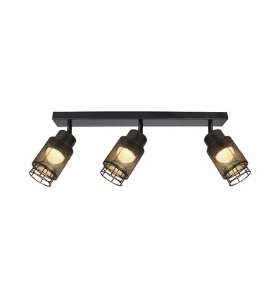 18W LED Designer Deckenleuchte mit 3 Spots - 2160lm, 3000K, Mattschwarz, verstellbar, inkl. Leuchtmittel