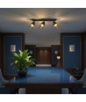 18W LED Designer Deckenleuchte mit 3 Spots - 2160lm, 3000K, Mattschwarz, verstellbar, inkl. Leuchtmittel