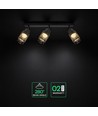 18W LED Designer Deckenleuchte mit 3 Spots - 2160lm, 3000K, Mattschwarz, verstellbar, inkl. Leuchtmittel