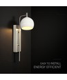 190x120x430 mm VT-89021 Wandleuchte 10W - LED, dekorativ, 3000K, gebürstetes Nickel + weiß