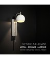 190x120x430 mm VT-89021 Wandleuchte 10W - LED, dekorativ, 3000K, gebürstetes Nickel + weiß