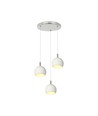 3x10W LED Designer Pendelleuchte - 3600lm, 3000K, Nickel gebürstet, weißes Finish