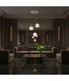 3x10W LED Designer Pendelleuchte - 3600lm, 3000K, Nickel gebürstet, weißes Finish
