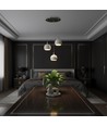 3x10W LED Designer Pendelleuchte - 3600lm, 3000K, Nickel gebürstet, weißes Finish