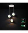 3x10W LED Designer Pendelleuchte - 3600lm, 3000K, Nickel gebürstet, weißes Finish