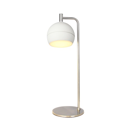 10W dekorative LED Tischleuchte - Ø16 x 44 cm, 1200lm, Nickel gebürstet und weiß, 3000K