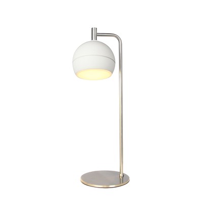 10W dekorative LED Tischleuchte - Ø16 x 44 cm, 1200lm, Nickel gebürstet und weiß, 3000K