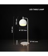 10W dekorative LED Tischleuchte - Ø16 x 44 cm, 1200lm, Nickel gebürstet und weiß, 3000K