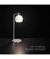 10W dekorative LED Tischleuchte - Ø16 x 44 cm, 1200lm, Nickel gebürstet und weiß, 3000K