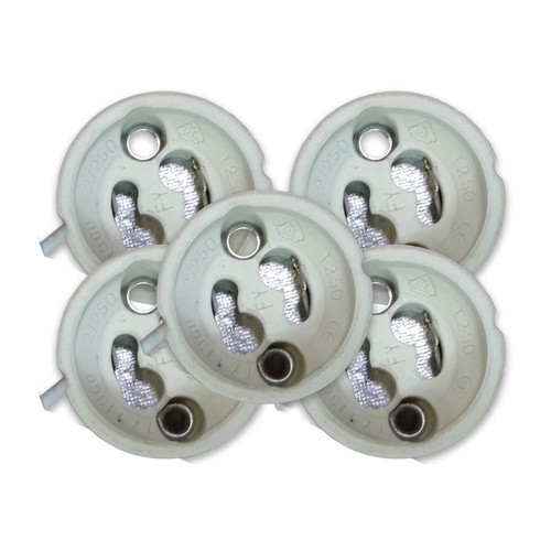 5 Stk. GU10 Fassung aus Keramik - Inkl. 15cm Silikonkabel, 2A