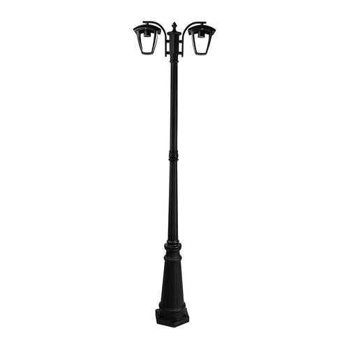 199cm 2-flammige Gartenleuchte, E27 - Schwarz, Aluminium, IP44 Außen, ohne Leuchtmittel