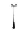 199cm 2-flammige Gartenleuchte, E27 - Schwarz, Aluminium, IP44 Außen, ohne Leuchtmittel