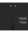 199cm 2-flammige Gartenleuchte, E27 - Schwarz, Aluminium, IP44 Außen, ohne Leuchtmittel