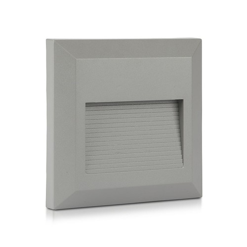 2W LED Einbau-Wandleuchte - IP65, 12,4 x 12,4 cm, schwarz, quadratisch, 4000K, Step Light