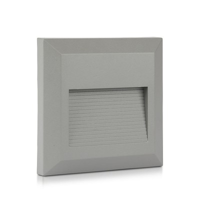 2W LED Einbau-Wandleuchte - IP65, 12,4 x 12,4 cm, schwarz, quadratisch, 4000K, Step Light