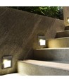 2W LED Einbau-Wandleuchte - IP65, 12,4 x 12,4 cm, schwarz, quadratisch, 4000K, Step Light