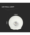 VT-836 LED Wandleuchte 6W - auf und ab, 3000K, weißes Gehäuse, IP65