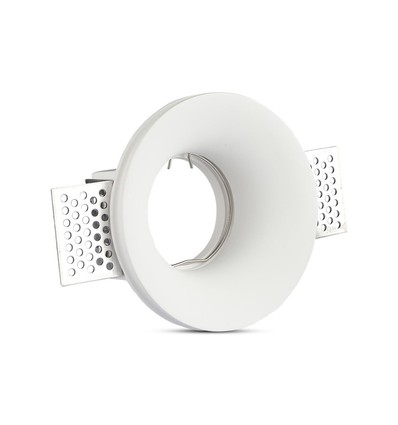 GU10 Einbauspot aus Gips, rund - Weiß, Ausschnitt: Ø103 mm, Maße: Ø100 mm, ohne Leuchtmittel