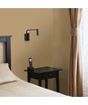 3W LED Bett/Hotel Wandleuchte mit USB und Schalter - Schwarz, 3000K, COB CREE Chip, 12x12 cm
