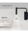 3W LED Bett/Hotel Wandleuchte mit USB und Schalter - Schwarz, 3000K, COB CREE Chip, 12x12 cm