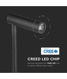 3W LED Bett/Hotel Wandleuchte mit USB und Schalter - Schwarz, 3000K, COB CREE Chip, 12x12 cm