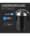 MR16 Bodeneinbaustrahler 12V mit 2 Fenstern - IP67, Edelstahl, für MR16/GU5.3 Leuchtmittel, befahrbar