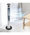 55W LED Turmventilator, 116cm - Inkl. Fernbedienung, Temperaturanzeige, 3 Geschwindigkeiten, Weiß/Schwarz
