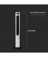 55W LED Turmventilator, 116cm - Inkl. Fernbedienung, Temperaturanzeige, 3 Geschwindigkeiten, Weiß/Schwarz