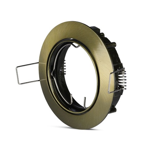 GU10 Einbaustrahler - Rund, Gold, Zink, Loch: Ø7,5 cm, Maße: Ø8,2 cm, IP20 Innenbereich, ohne Leuchtmittel