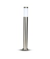 110cm LED Gartenlampe mit Sensor - E27 Fassung, IP44, Edelstahl, PIR Sensor, Anthrazitgrau