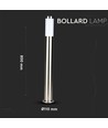 110cm LED Gartenlampe mit Sensor - E27 Fassung, IP44, Edelstahl, PIR Sensor, Anthrazitgrau