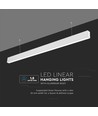 120cm 40W LED Linear-Pendelleuchte - Samsung LED chip, weiß, 4000K, flicker free, inkl. Seilaufhängung