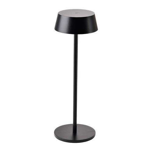 2W wiederaufladbare LED Tischleuchte, IP54 - 200lm, dimmbar, Touch, 8-10 Stunden Akku, schwarzes Finish