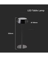 2W wiederaufladbare LED Tischleuchte, IP54 - 200lm, dimmbar, Touch, 8-10 Stunden Akku, schwarzes Finish