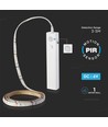 1m 2,4W LED Strip mit Batteriefach und Sensor - 6V, IP65, 4000K, PIR Sensor, inkl. 3M Tape