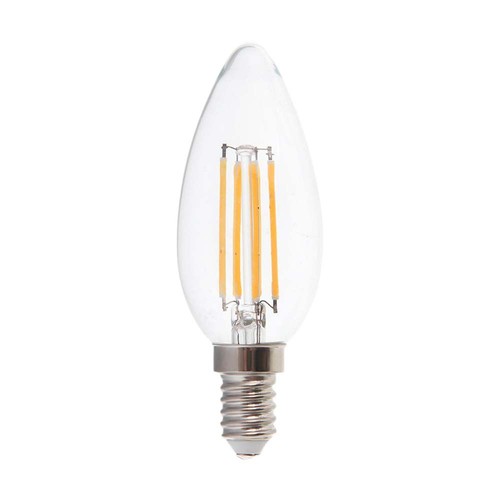VT-2327 LED-Kerzenlampe 6W E14 - Glühfaden, klarer Deckel, 6500K, 130lm/W