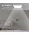 24W LED Sensorleuchte, quadratisch - IP44, 30x30cm, weißer Rand, 4000K, integrierter Mikrowellensensor