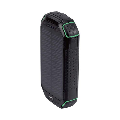 30.000mAh Solar Powerbank mit kabellosem Laden, 20W - Schwarz, 111Wh, Aluminium, USB-C PD, Solarpanel