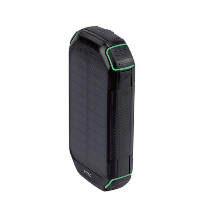 30.000mAh Solar Powerbank mit kabellosem Laden, 20W - Schwarz, 111Wh, Aluminium, USB-C PD, Solarpanel